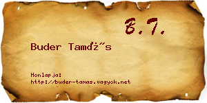 Buder Tamás névjegykártya